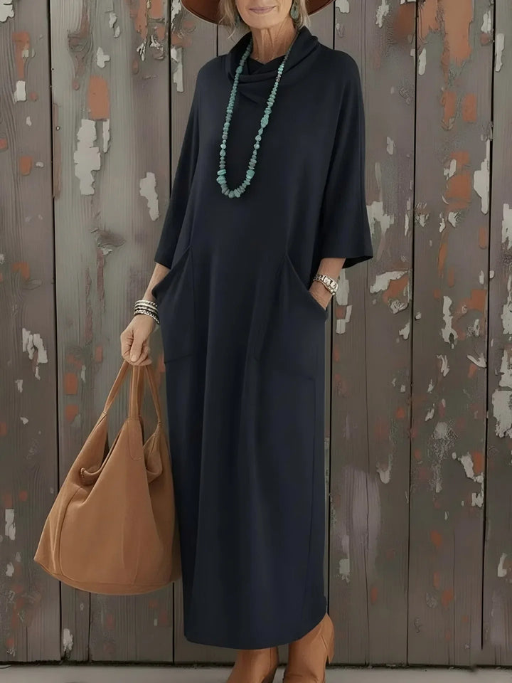 Marcelia Long Sleeve Loose Fit Casual Maxi Dress