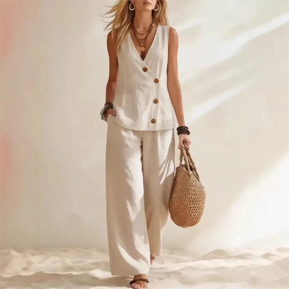 Carina Button Down Matching Set