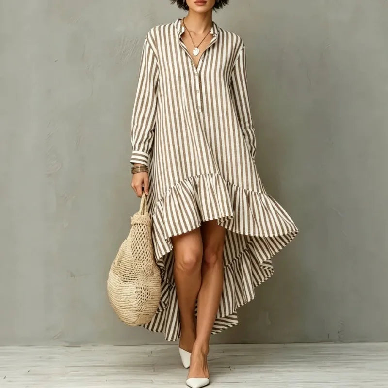 Juno Stand Collar Midi Dress