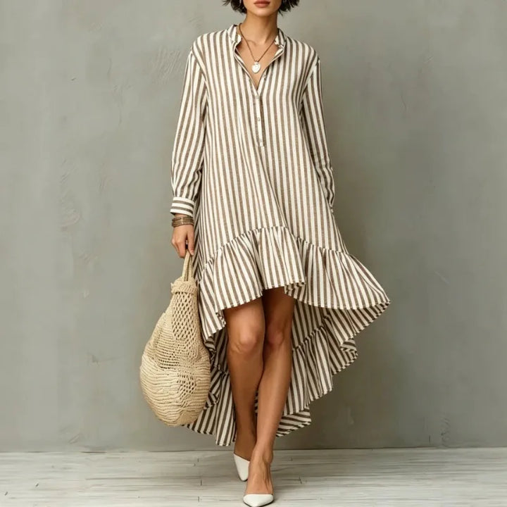 Juno Stand Collar Midi Dress