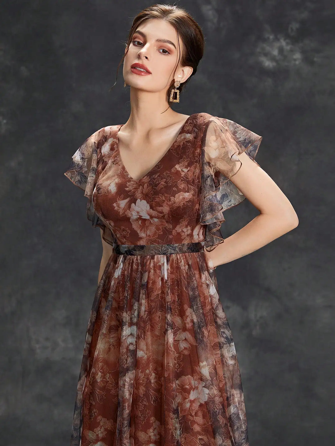 Tessa Ruffle Wedding Guest Dress