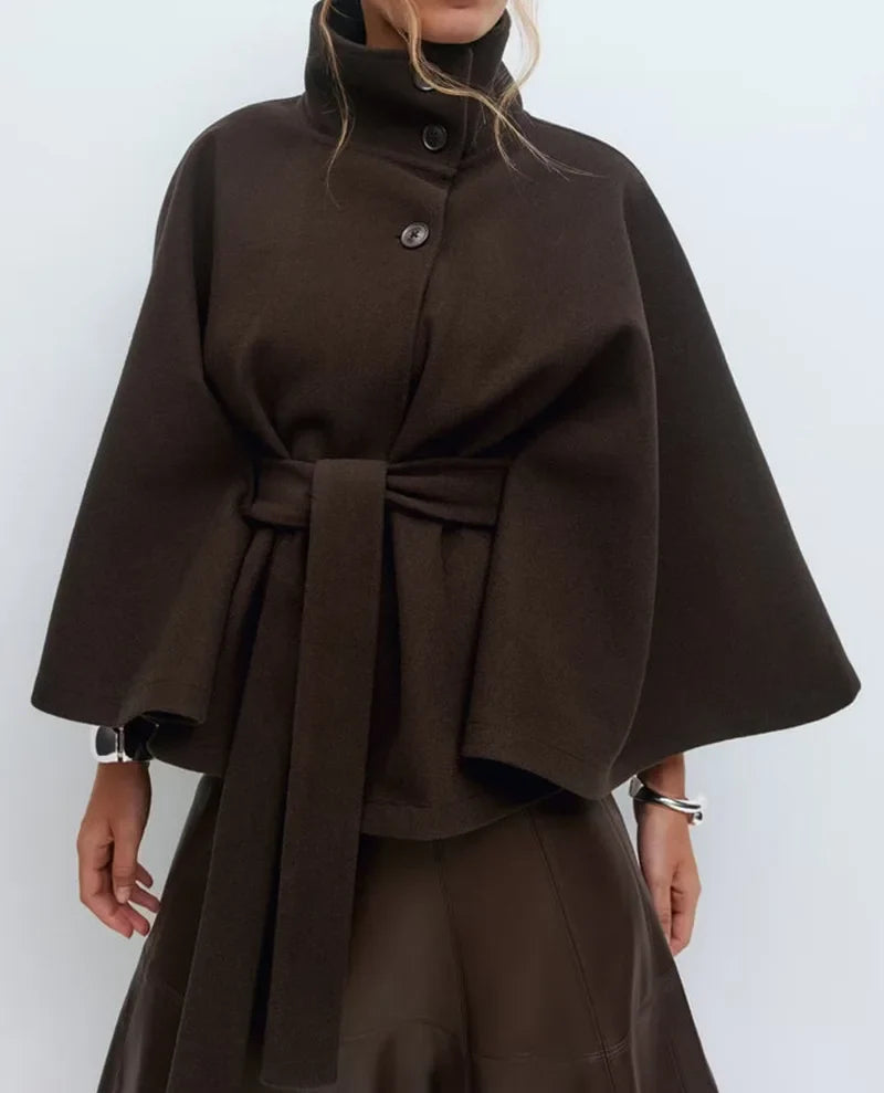 Anouk Belted Cape Jacket
