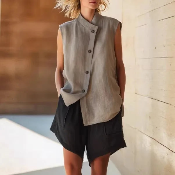 Sara Button Front Two-Piece Set
