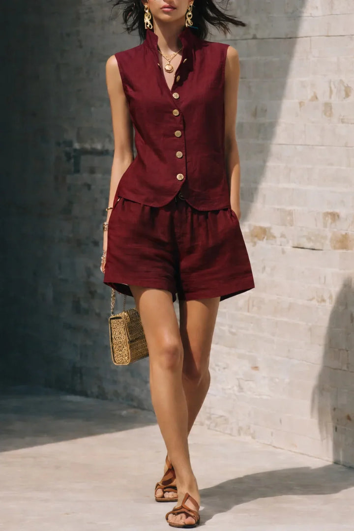 Catalina Relaxed Linen Blend Two Piece Set