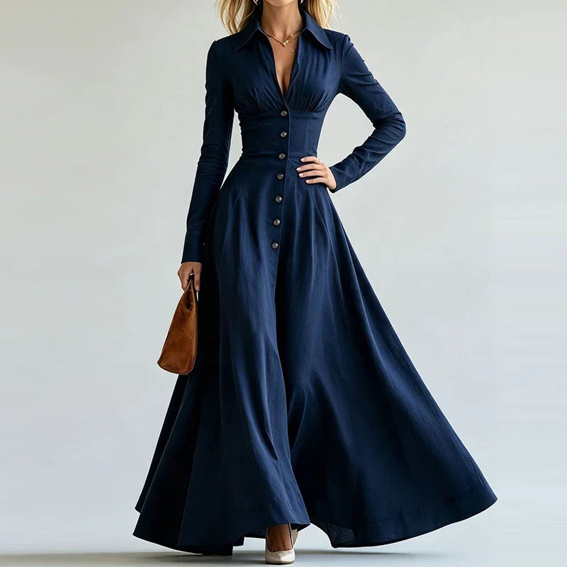 Adeline Button Front Maxi Dress