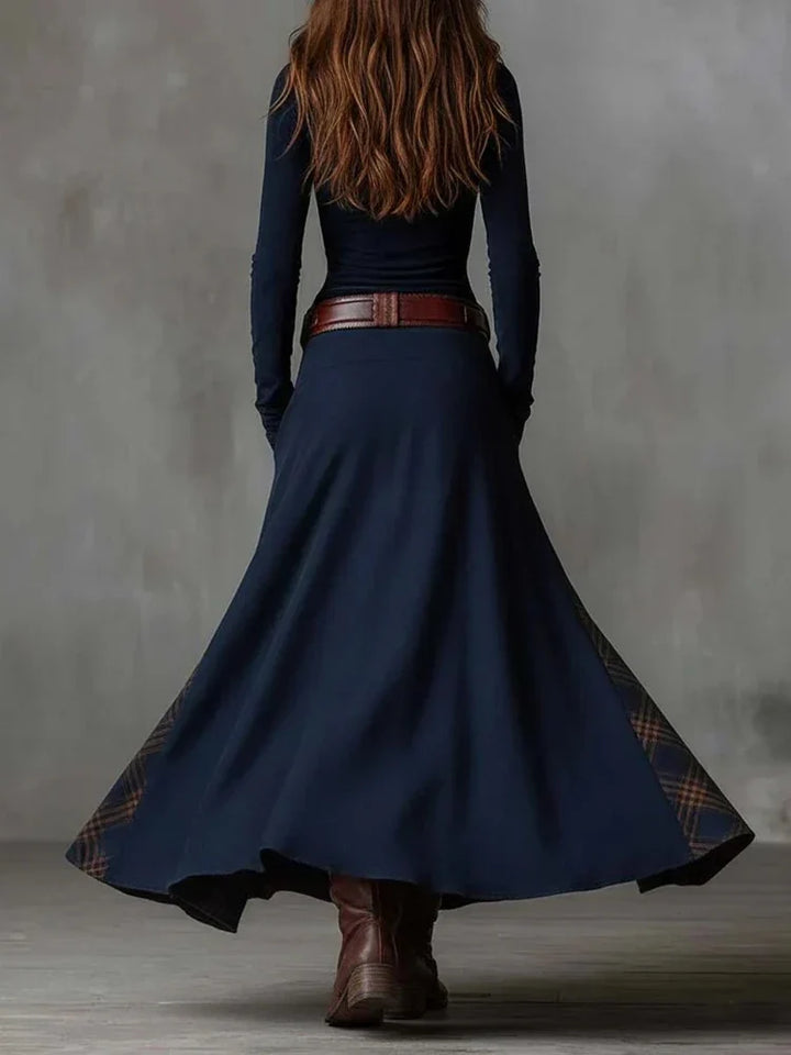 Ellie Vintage Plaid Maxi Dress