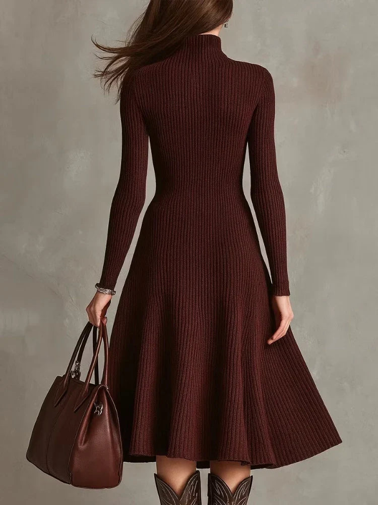 Corinne Quarter Zip Sweater Dress