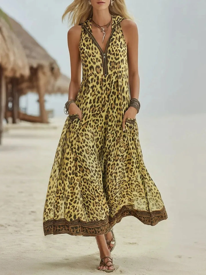 Amanda Flowy Leopard Maxi Dress