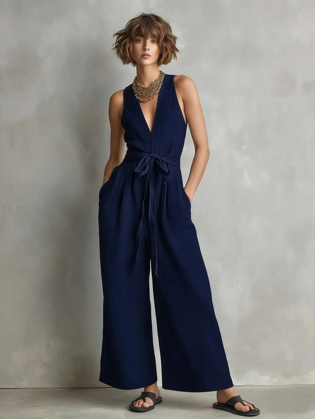 Catarina Relaxed V Neck Jumpsuit