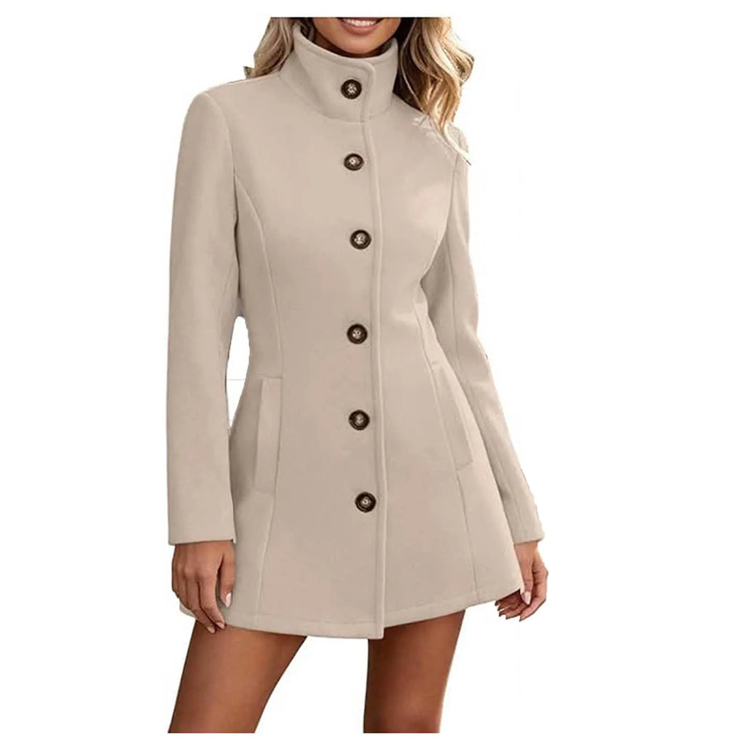 Josette Stand Collar Peacoat