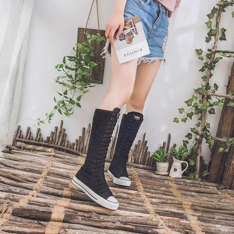 Bianca Lace Up Knee Boots
