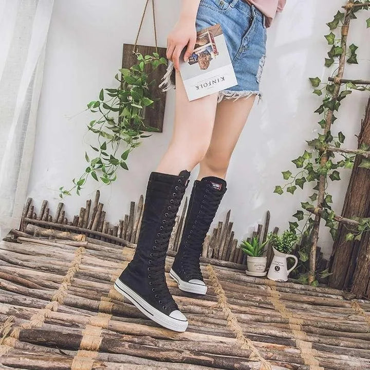 Bianca Lace Up Knee Boots