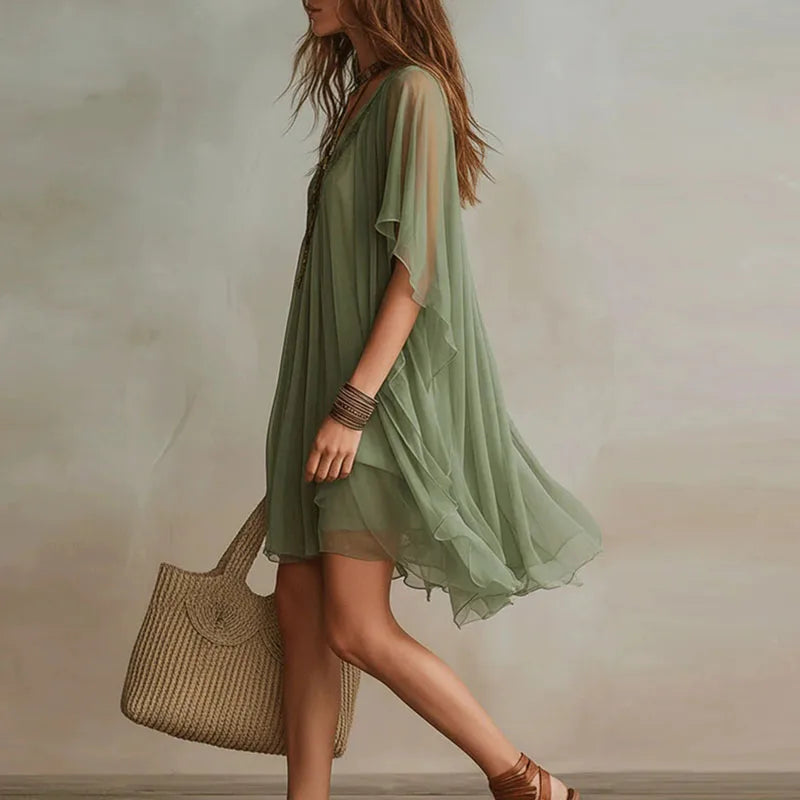Maisy Lace Trim Mini Dress