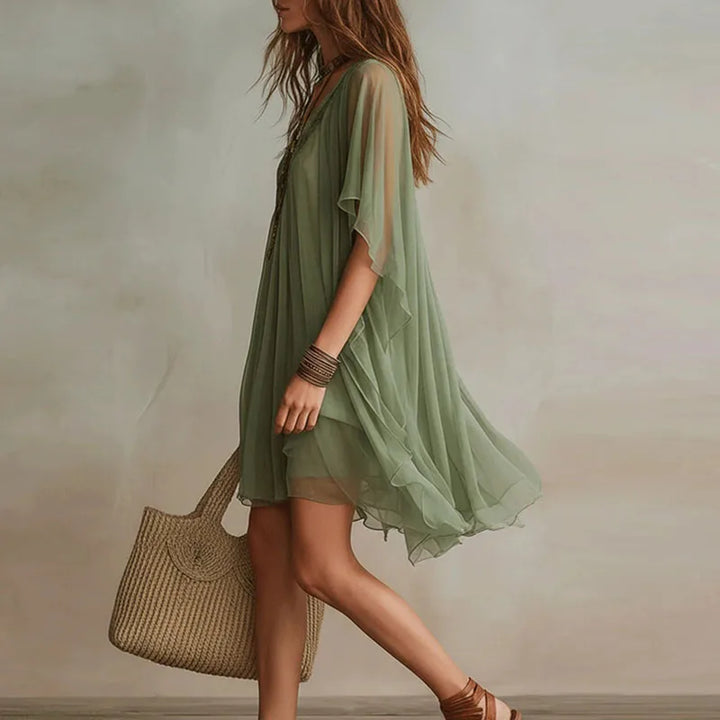 Maisy Lace Trim Mini Dress