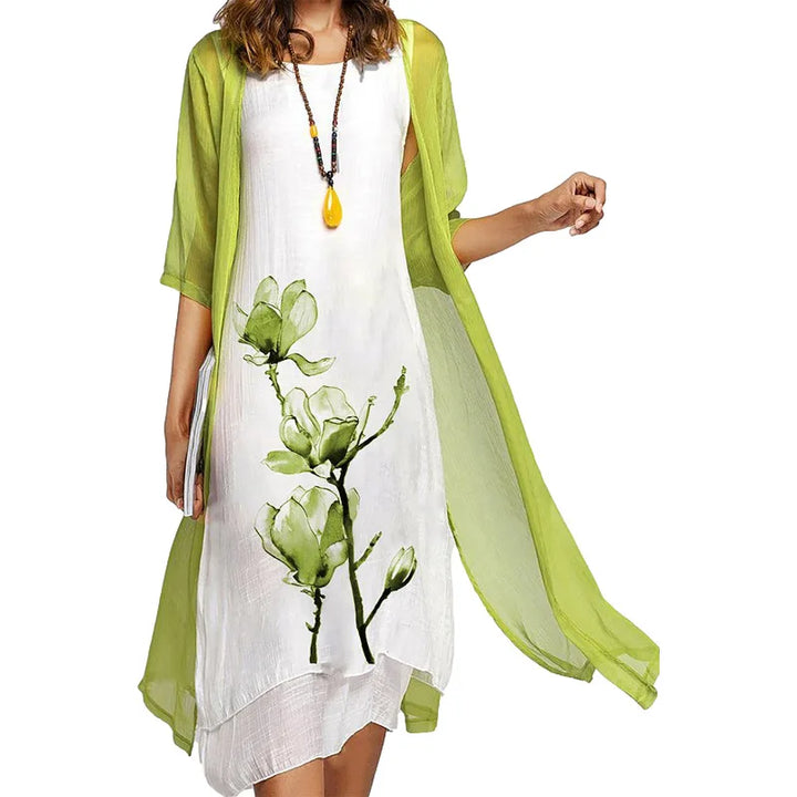 Tania Floral Layered Midi Dress
