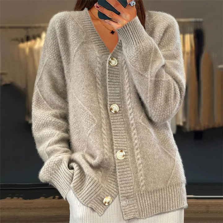 Jolie Cable Knit Button Cardigan