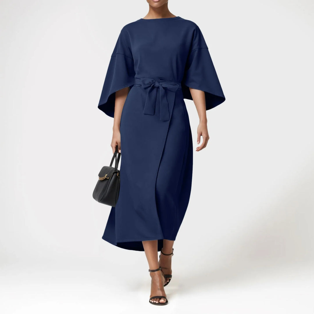 Natalie Tie Waist Elegant Maxi Dress