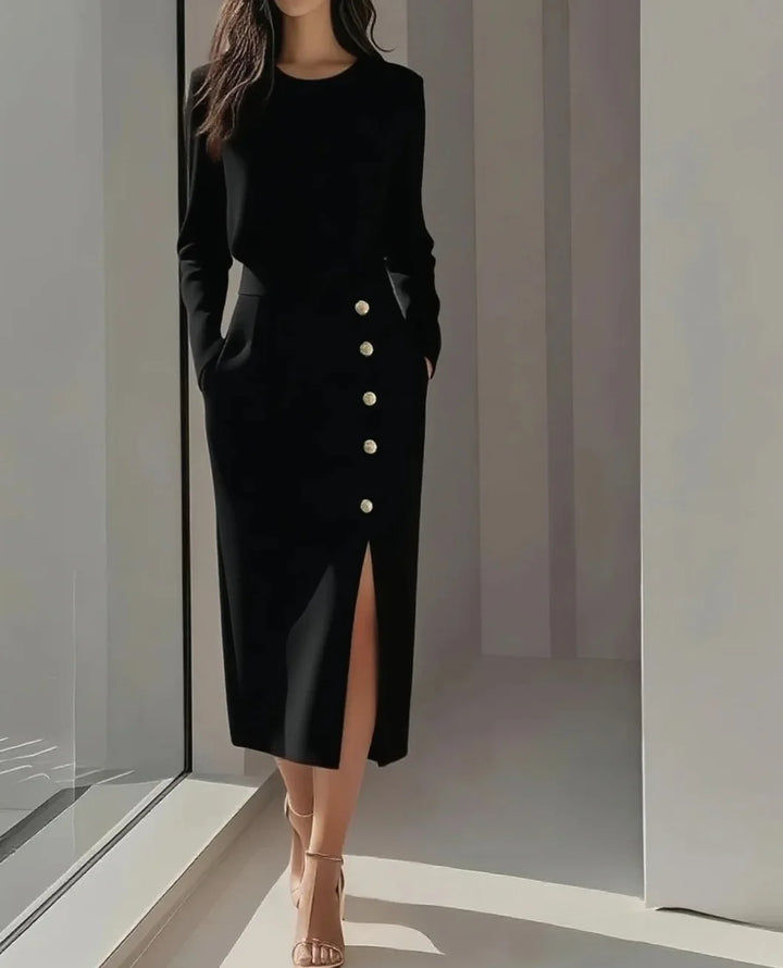 Verena Button Front Midi Dress
