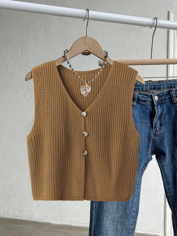 Grace Sleeveless V Neck Cardigan