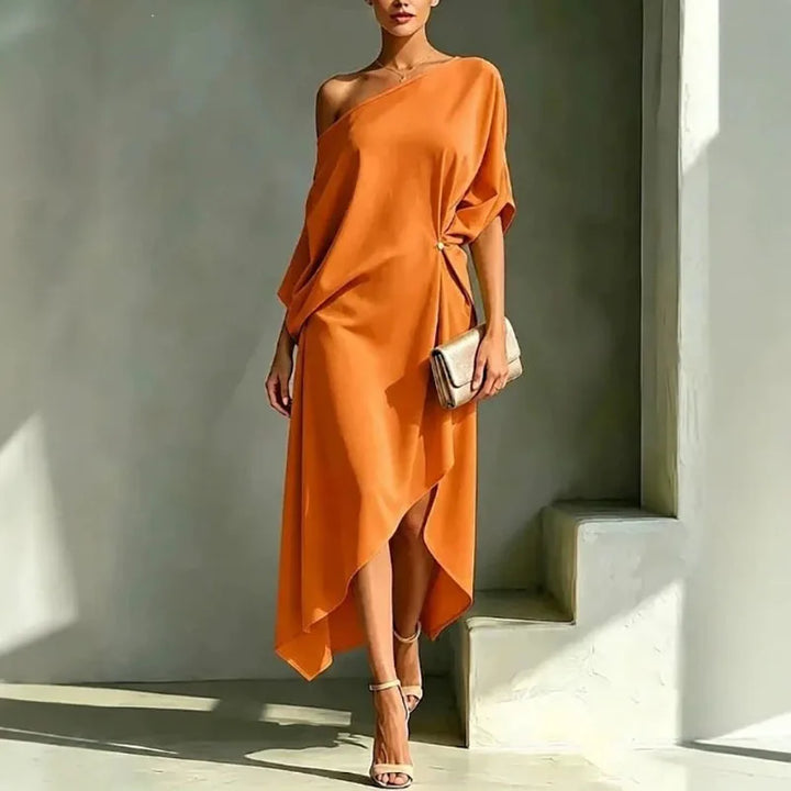 Chelsea Elegant Asymmetrical Midi Dress