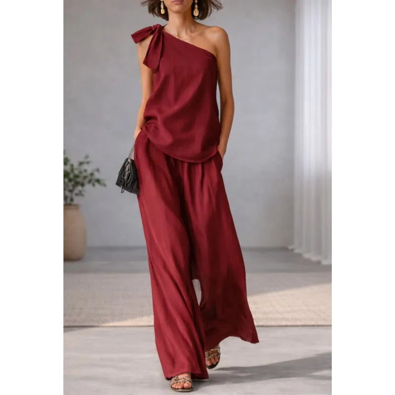 Zinnia One Shoulder Two Piece Set