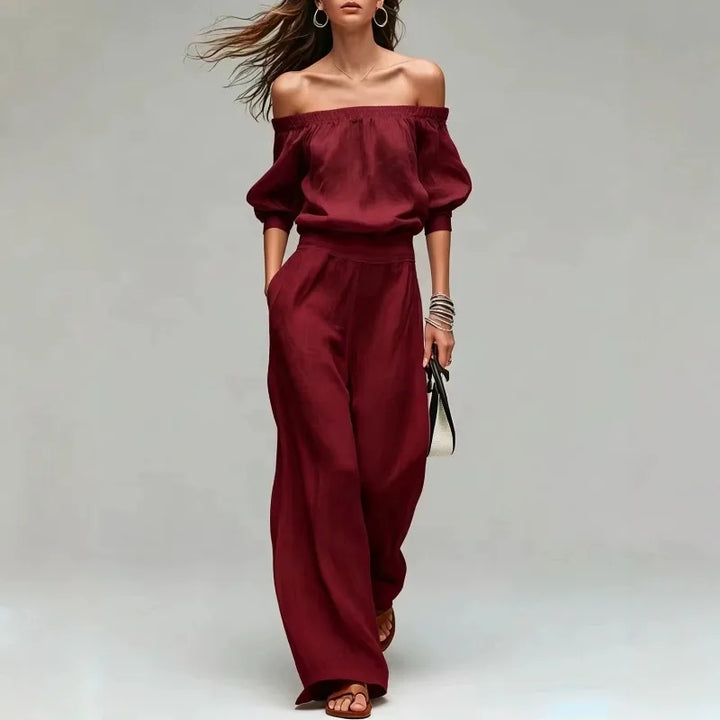 Jaclyn Off Shoulder Two-Piece Set