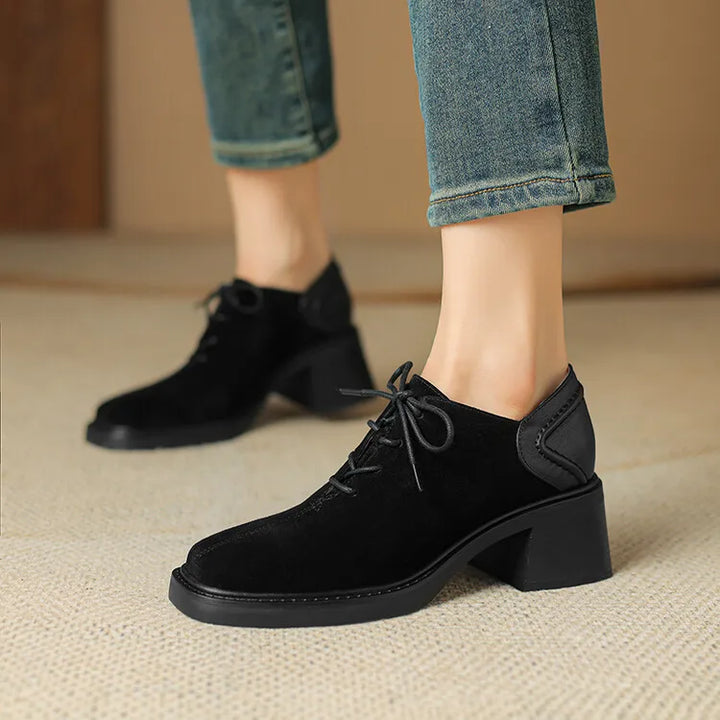 Harper Suede Block Heel Loafers