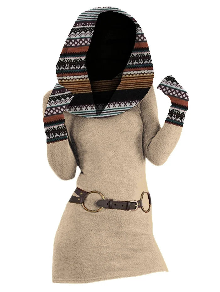 Marigolde Cowl Neck Sweater Dress