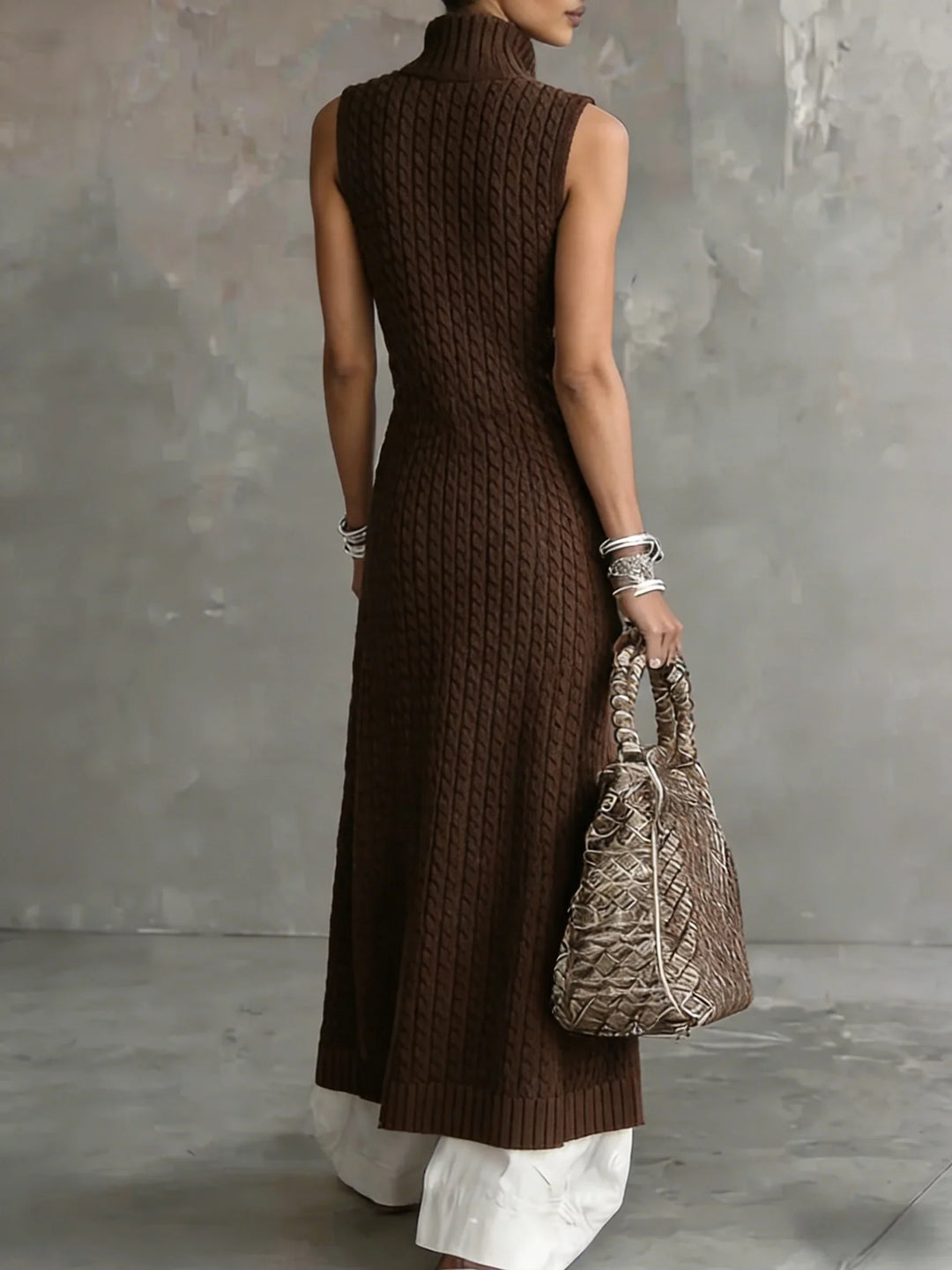 Yara Cable Knit Button Vest