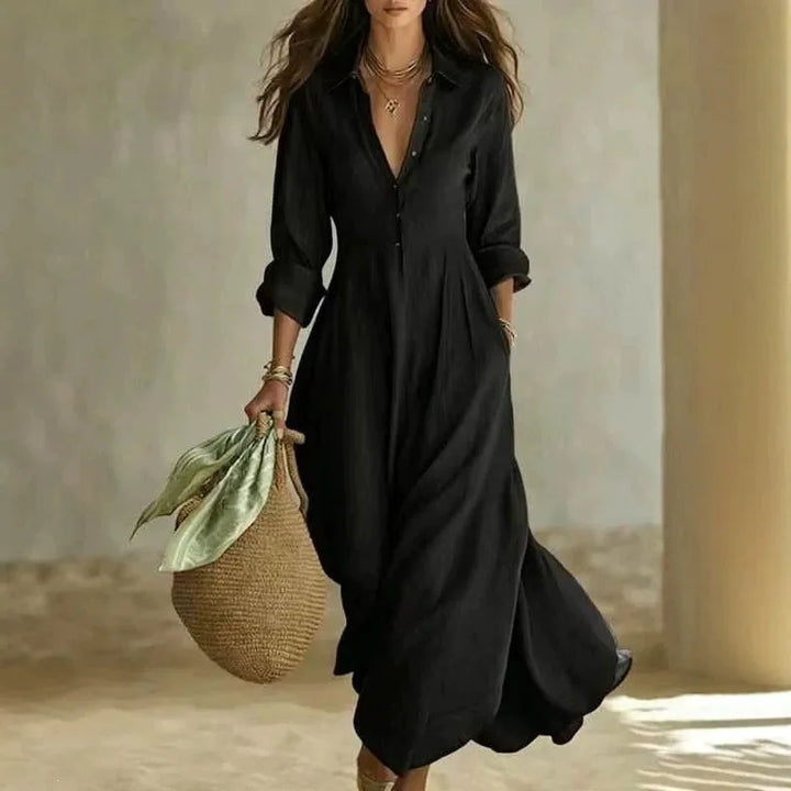 Jimena Breathable Maxi Shirt Dress