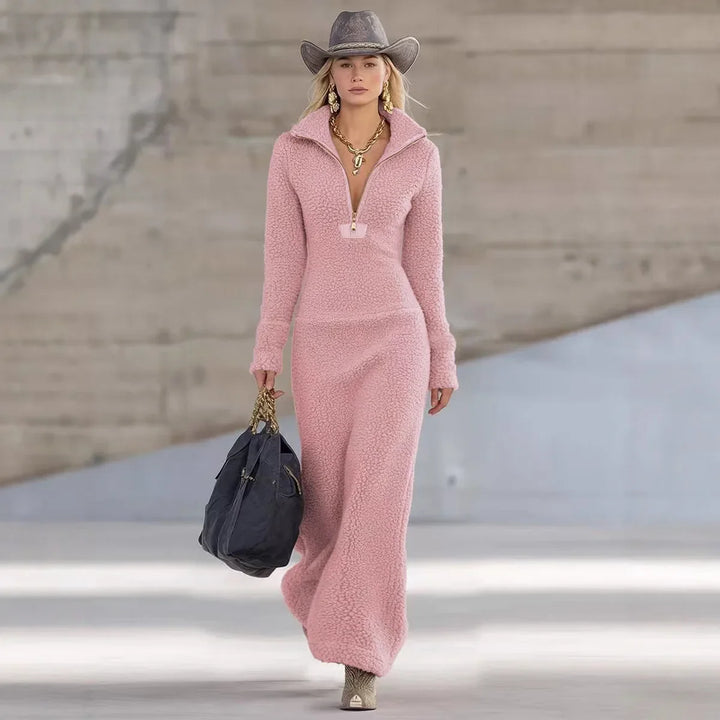 Mireya Half Zip Fleece Maxi Dress