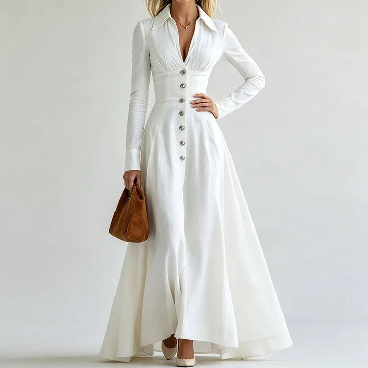 Adeline Button Front Maxi Dress