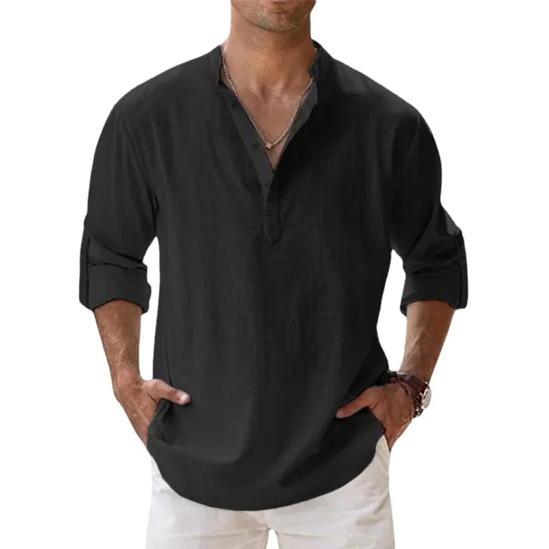 Ethan Long Sleeve Henley Shirt