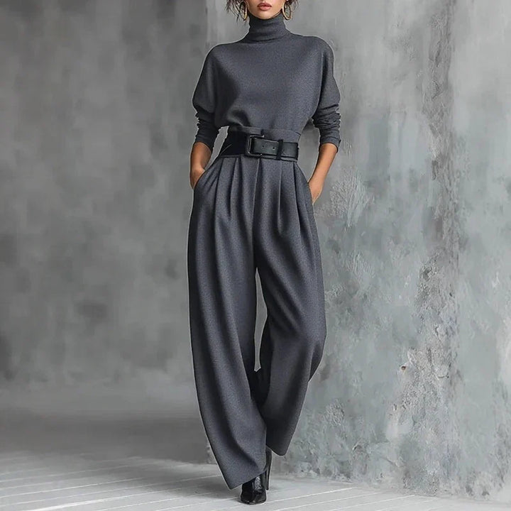 Elena Elegant Turtleneck Pant Set