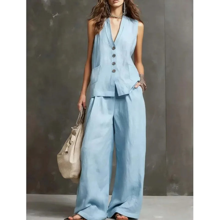 Hazel Breathable Linen Trouser Set