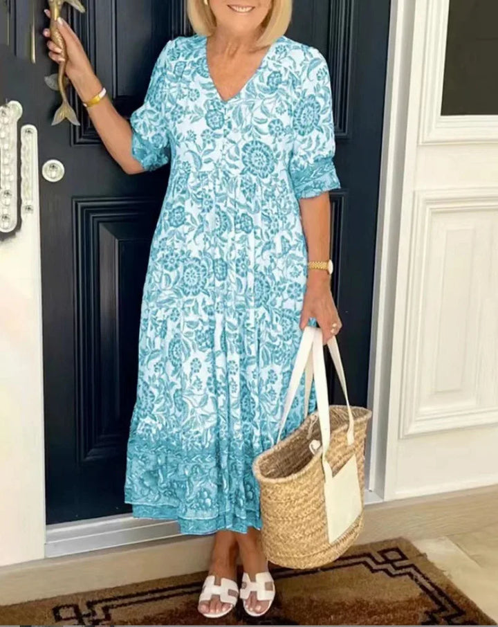 Milenae Floral Tie Dye Maxi Dress