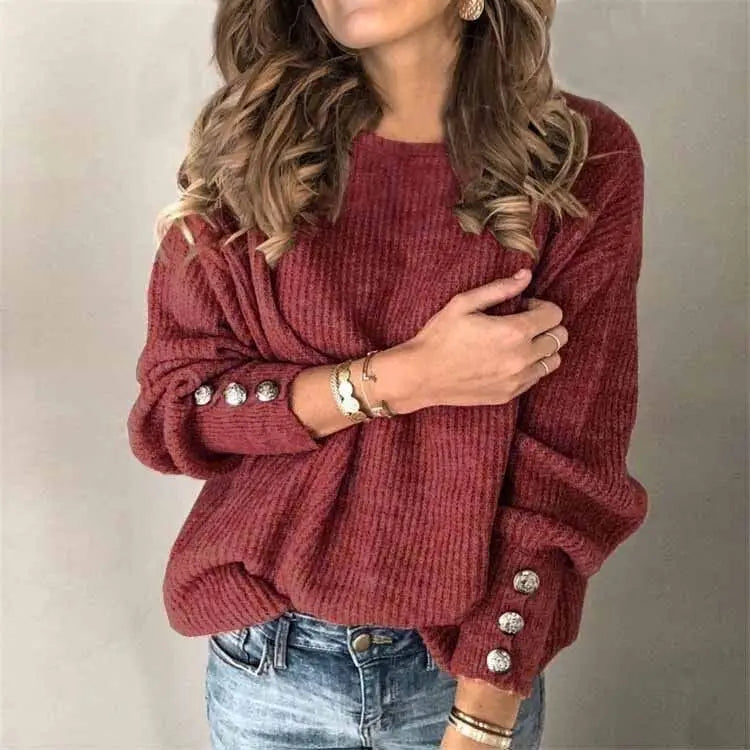 Margaux Button Cuff Sweater