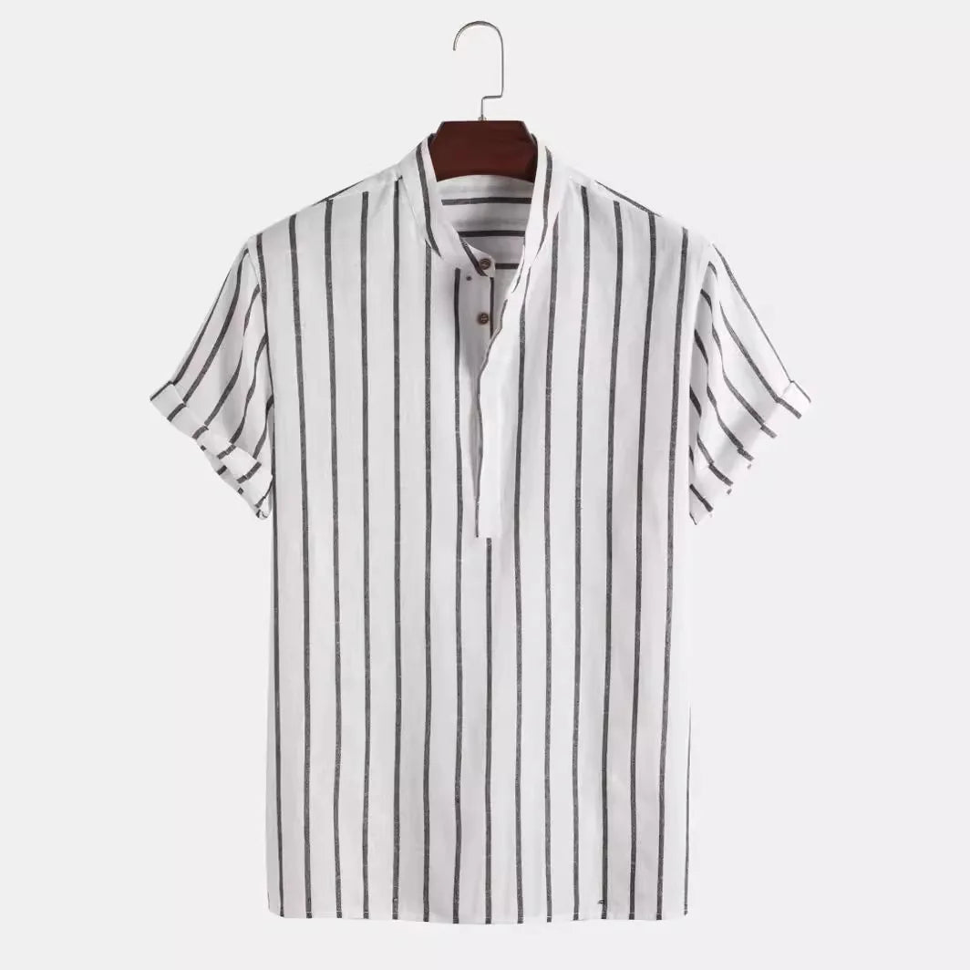 Aspen Relaxed Striped Linen Top