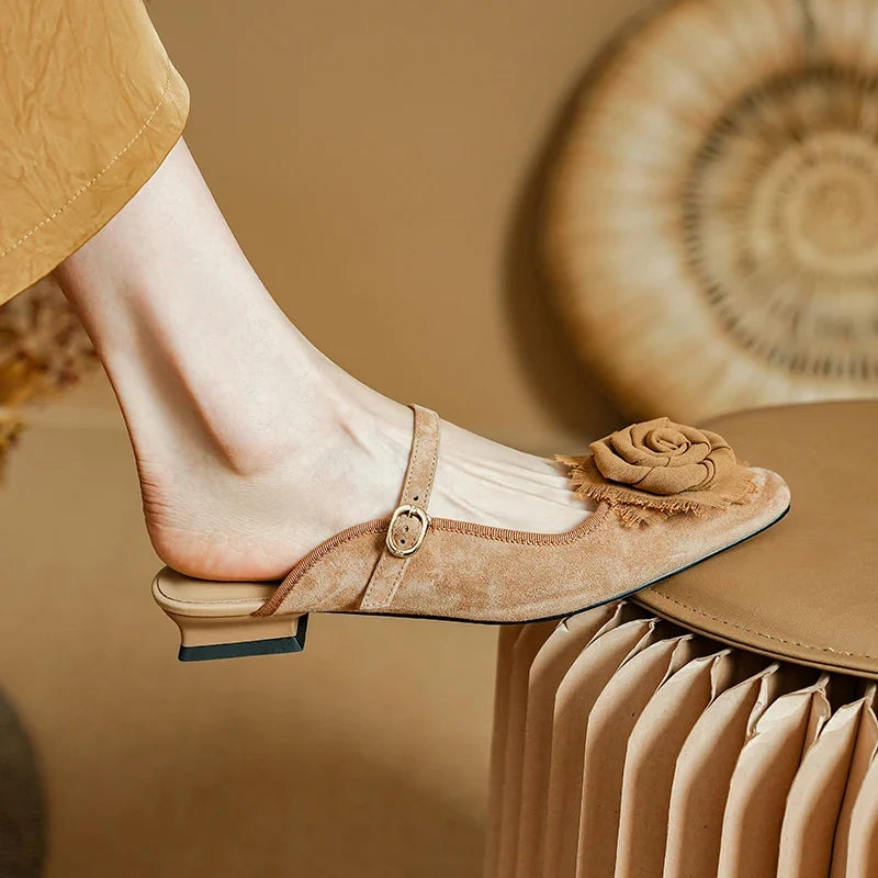Evelyn Floral Mule Flats