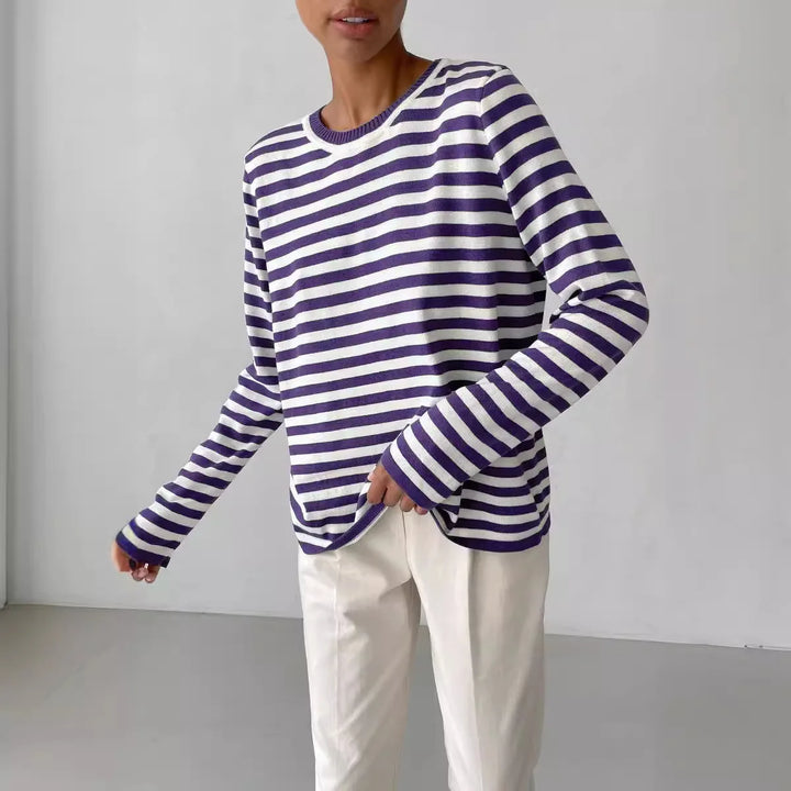 Margot Striped Crew Sweater