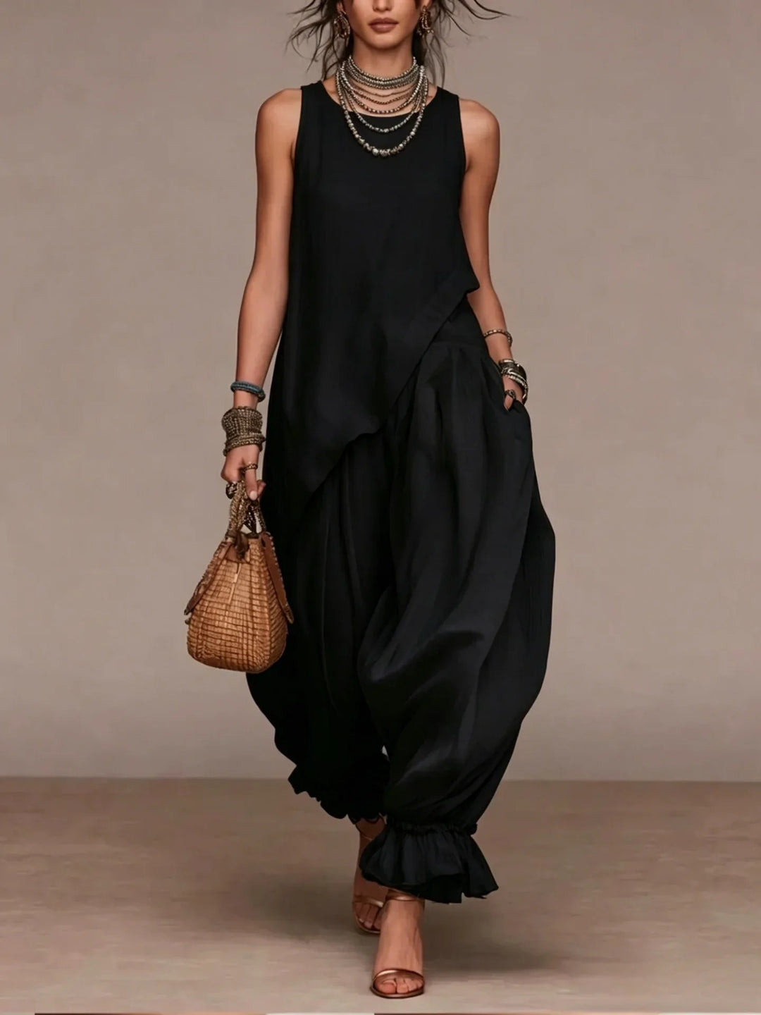 Jasmine Relaxed Harem Two-Piece Set