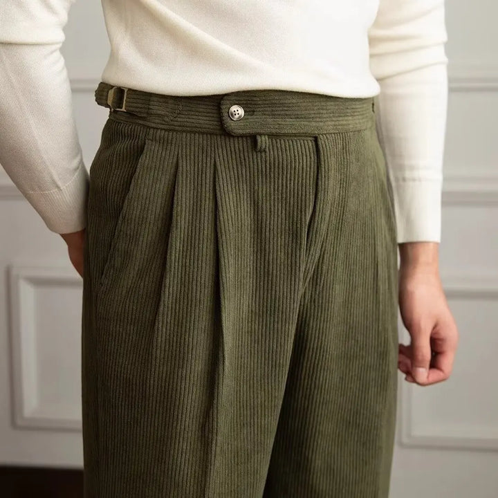 Alaric Pleated Corduroy Trousers
