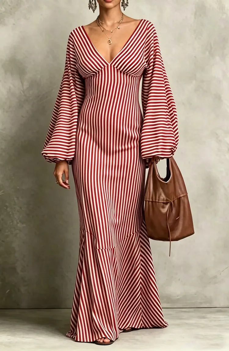 Antonia Lantern Sleeve Maxi Dress