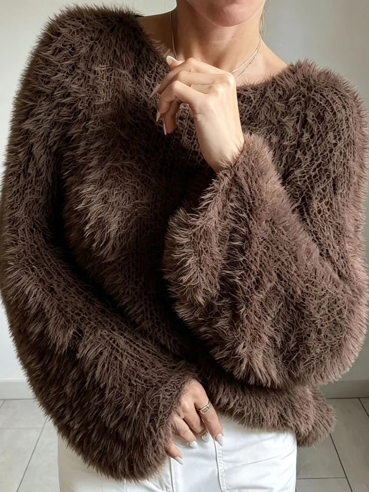 Wilhelmina Fuzzy Knit Sweater