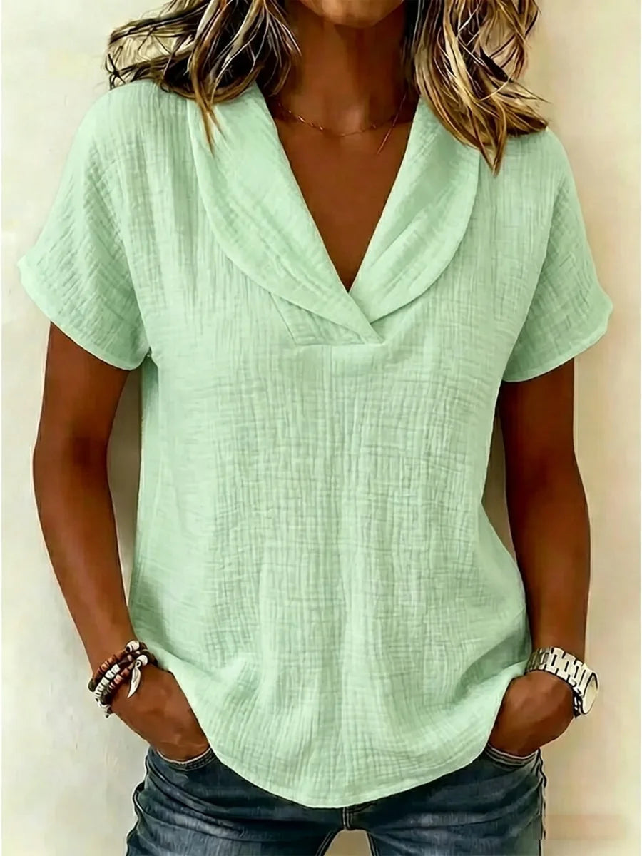 Zara Relaxed V Neck Blouse