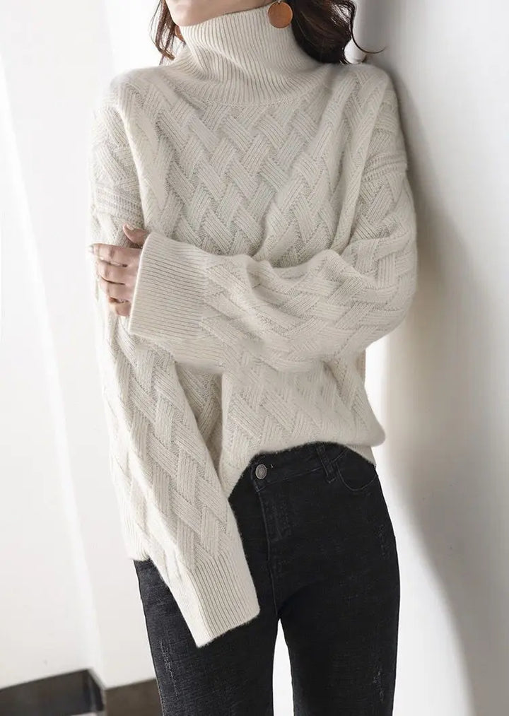 Amelia Basketweave Turtleneck Sweater