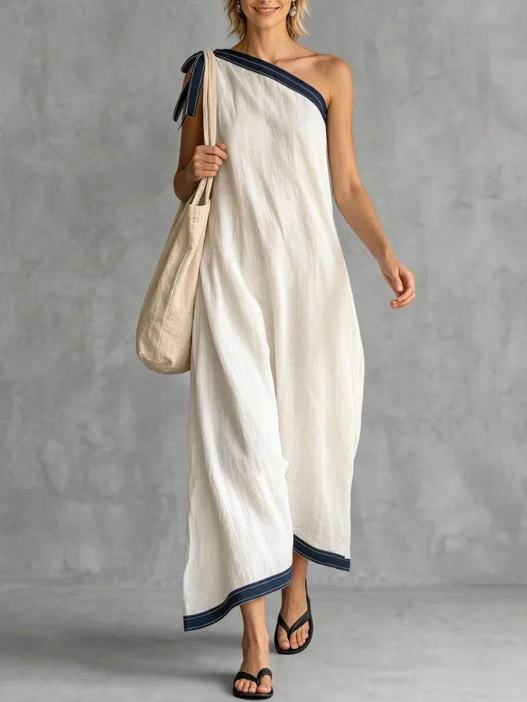 Belinda One Shoulder Vacation Maxi Dress