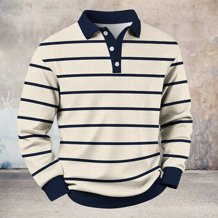 Gavin Breathable Striped Polo Shirt