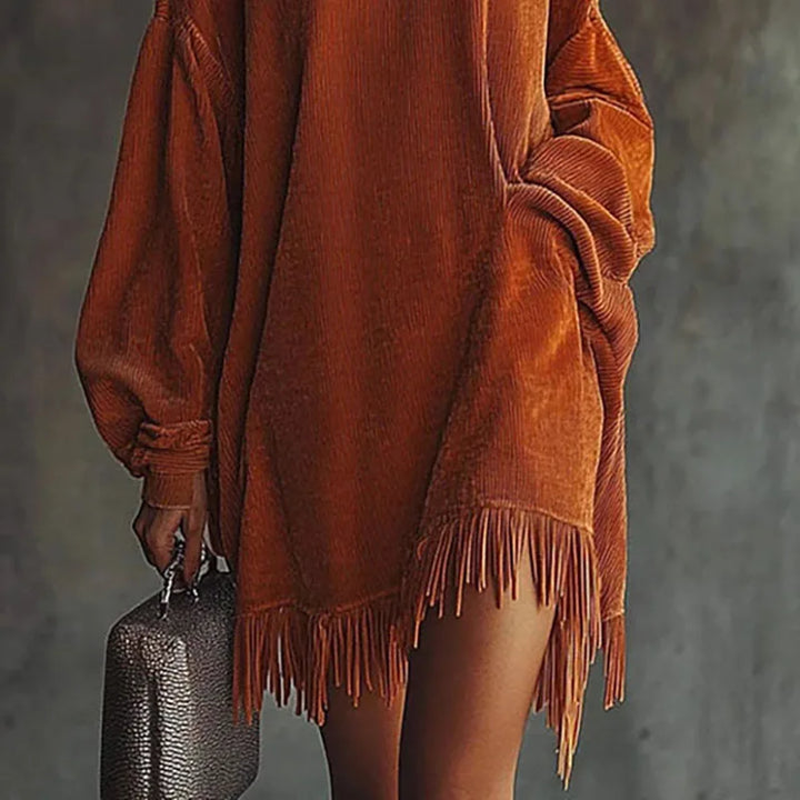 Lunelle Soft Fringe Knit Dress