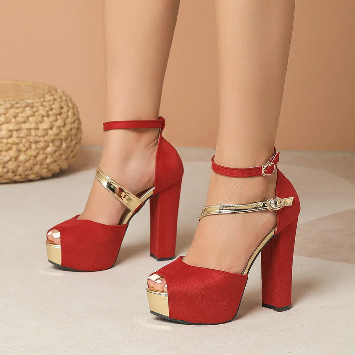 Araceli Chunky Heel Ankle Strap Sandals